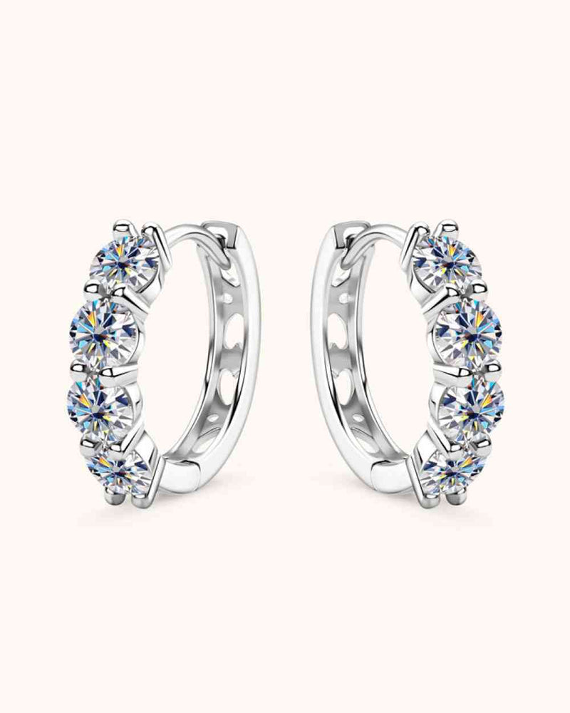 BEAUTIFUL I AM 2.4 Carat Moissanite Jewelry Huggie Earrings