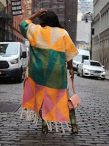 BEAUTIFUL I AM Tassel Color Block Open Front Cardigan