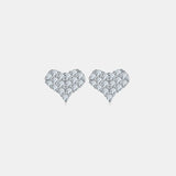 BEAUTIFUL I AM Moissanite Jewelry 925 Sterling Silver Heart Stud Earrings