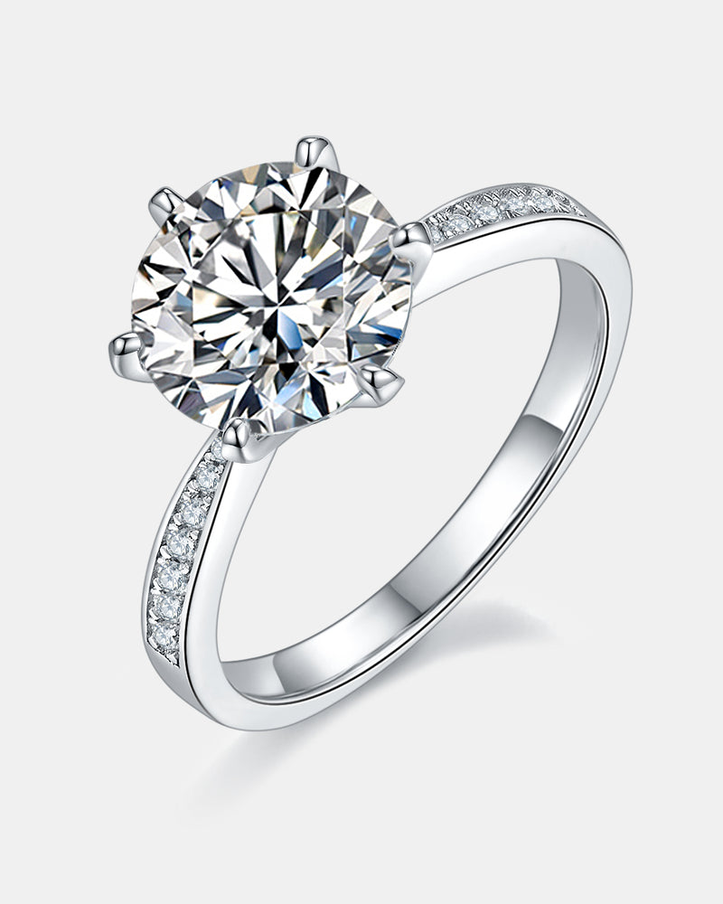 BEAUTIFUL I AM 3 Carat Moissanite Jewelry Side Stone Ring