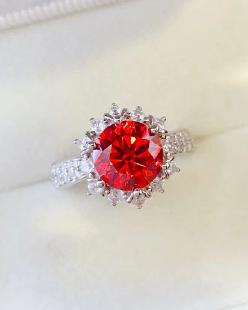 BEAUTIFUL I AM 2 Carat Moissanite 925 Sterling Silver Halo Jewelry Ring
