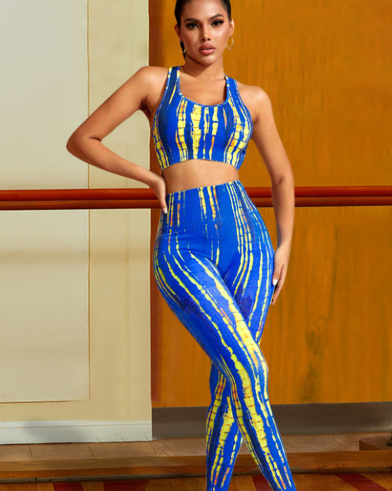 BEAUTIFUL I AM Sports Tank and Leggings Active Wear Set