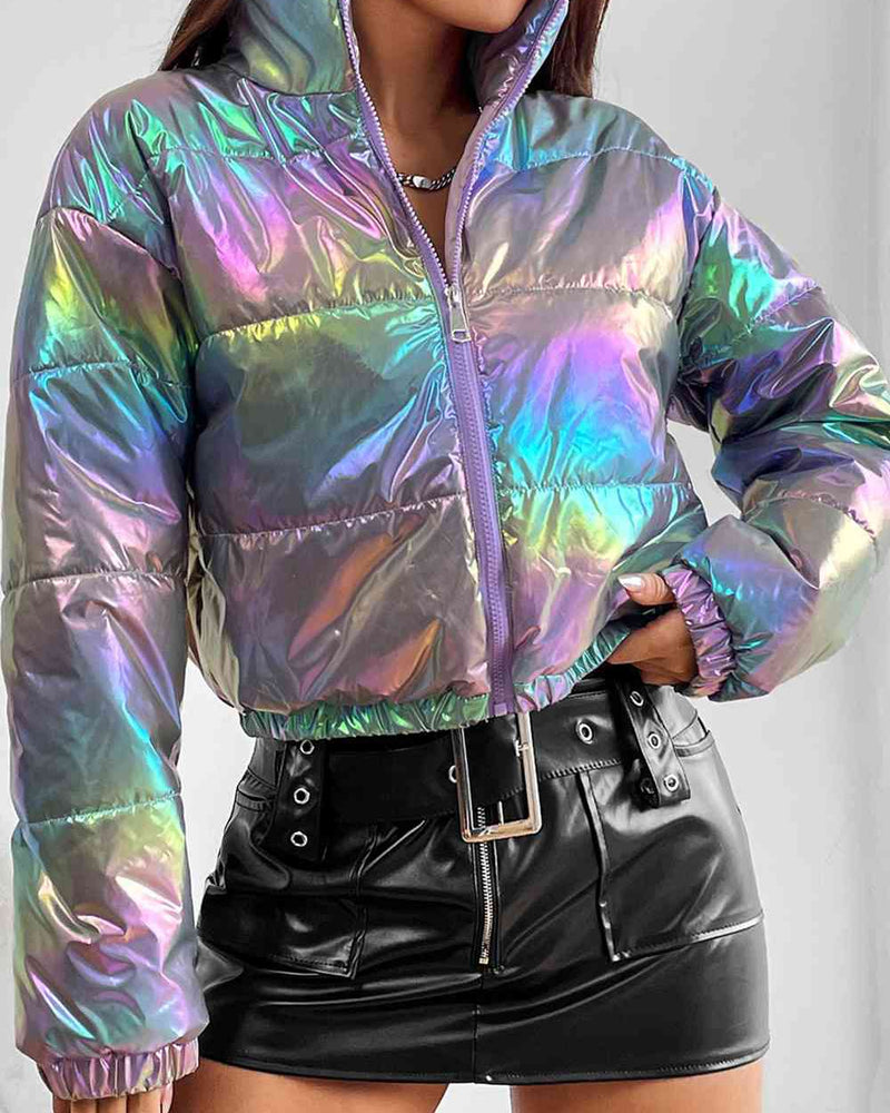 BEAUTIFUL I AM Gradient Zip-Up Winter Jacket Coat