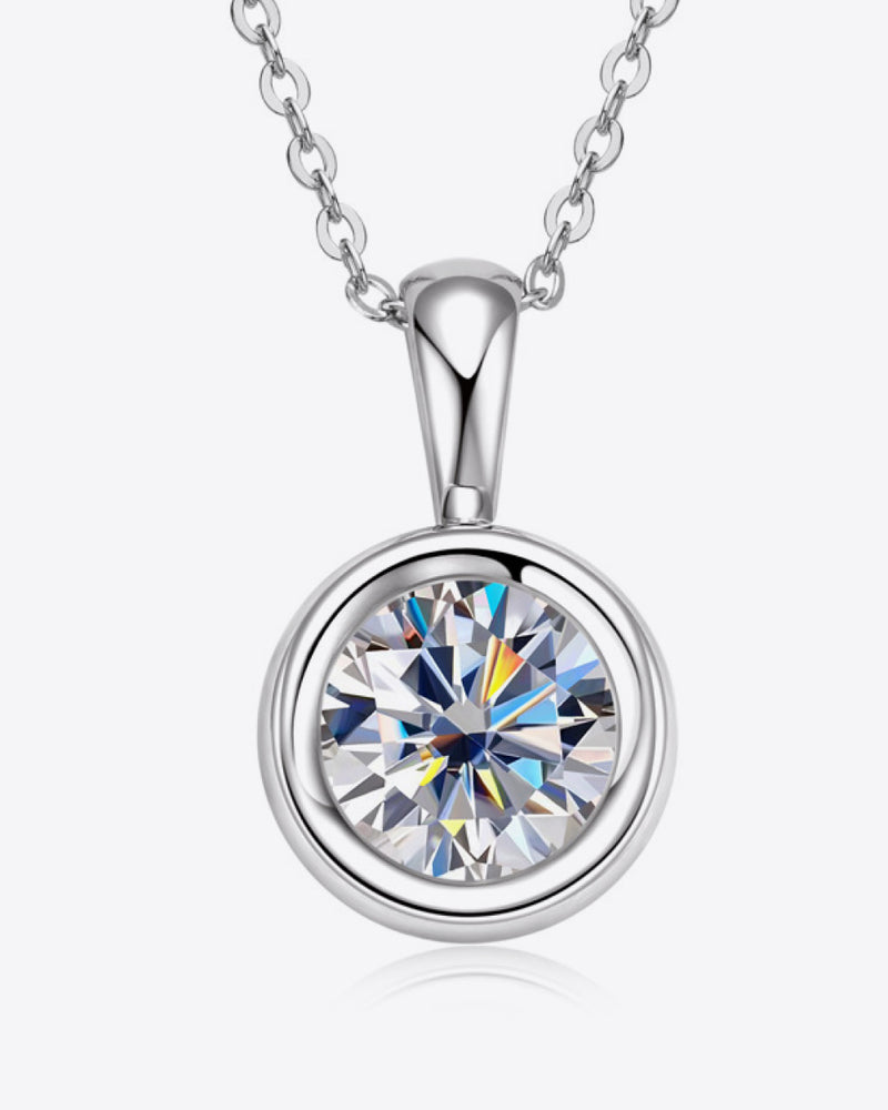BEAUTIFUL I AM 2 Carat Moissanite Jewelry 925 Sterling Silver Necklace