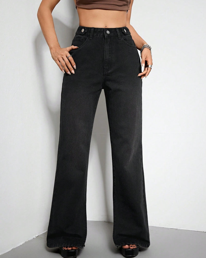 BEAUTIFUL I AM High Waist Straight Jeans