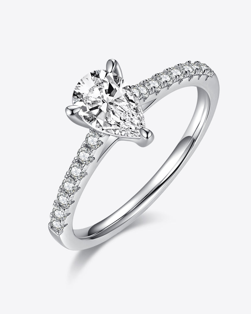 BEAUTIFUL I AM 1 Carat Moissanite Jewelry 925 Sterling Silver Side Stone Ring