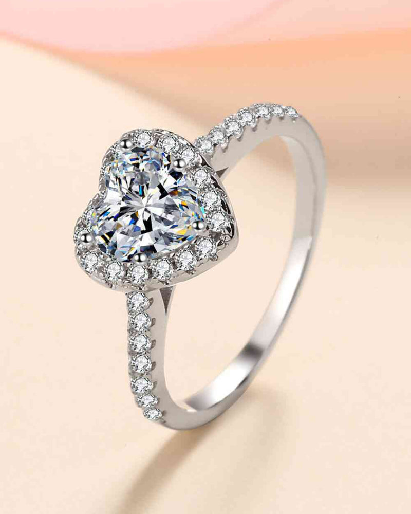 BEAUTIFUL I AM 1 Carat Moissanite Jewelry Heart-Shaped Ring