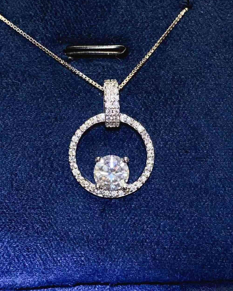 BEAUTIFUL I AM 1 Carat Moissanite Jewelry 925 Sterling Silver Necklace