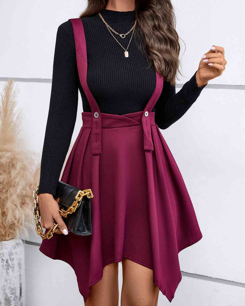 BEAUTIFUL I AM Zip Back Buttoned Overall Dress Skirt
