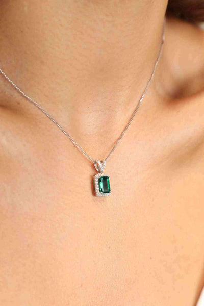 BEAUTIFUL I AM Adored 1.25 Carat Lab-Grown Emerald Pendant Jewelry Necklace