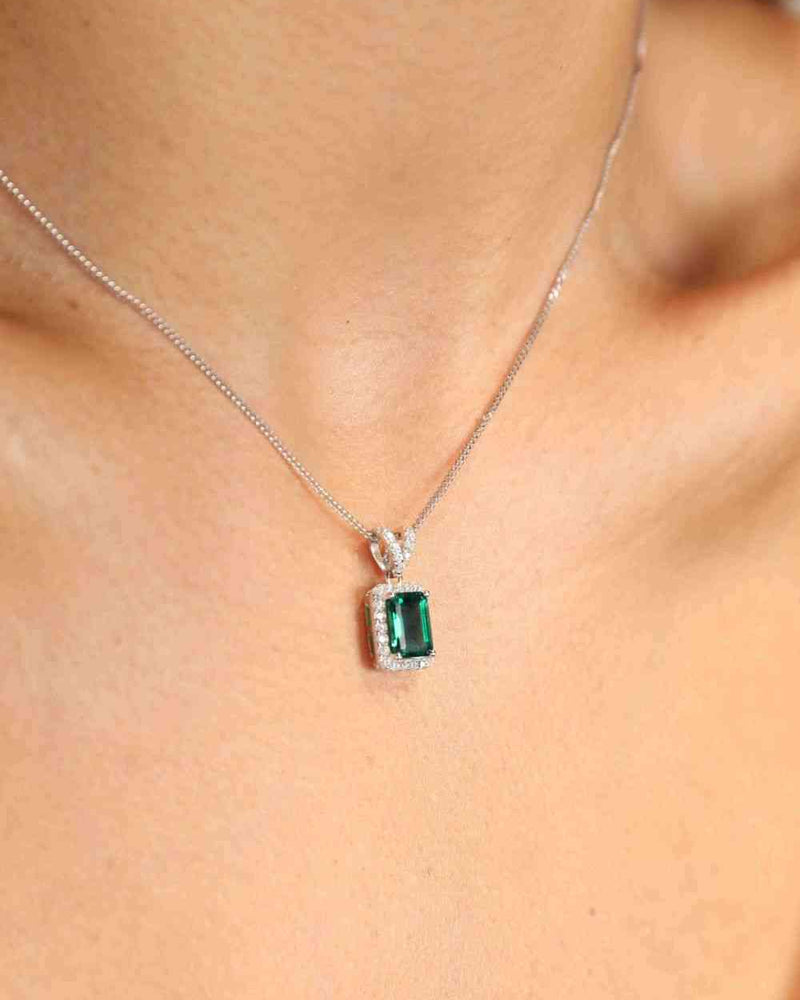 BEAUTIFUL I AM Adored 1.25 Carat Lab-Grown Emerald Pendant Jewelry Necklace