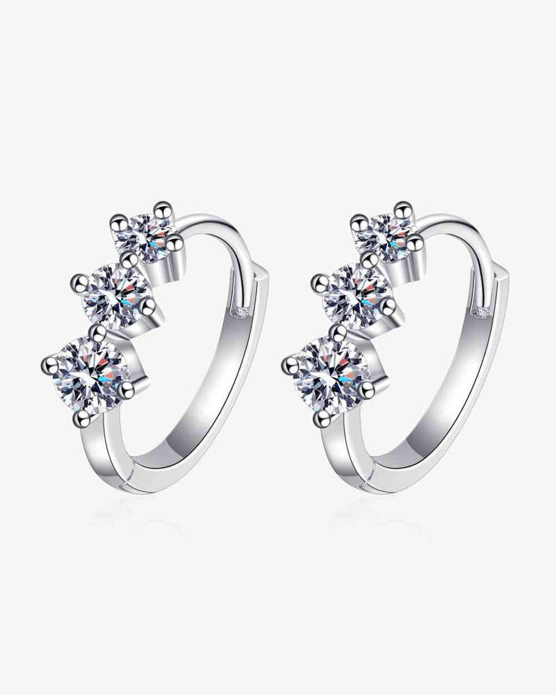 BEAUTIFUL I AM Sterling Silver Moissanite Jewelry Huggie Earrings