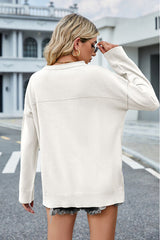 BEAUTIFUL I AM Round Neck Dropped Shoulder Sweater