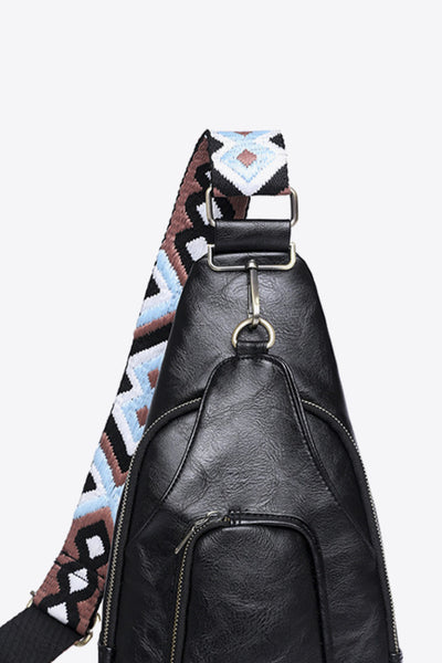 BEAUTIFUL I AM Take A Trip PU Leather Sling Bag