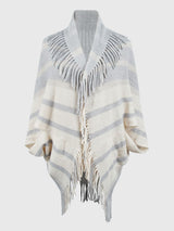 BEAUTIFUL I AM Fringe Detail Open Front Poncho