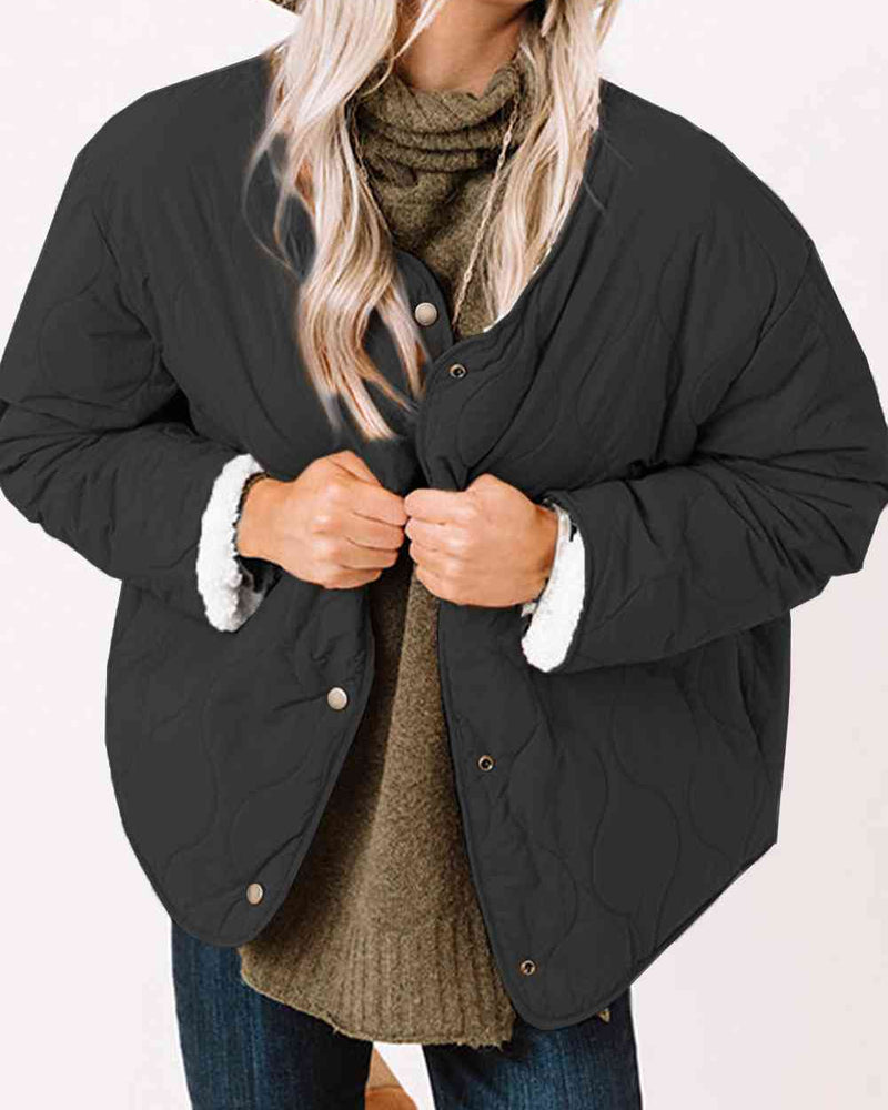 BEAUTIFUL I AM Long Sleeve Button Front Winter Jacket Coat