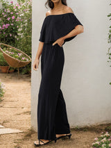 BEAUTIFUL I AM Off-Shoulder Wide Leg Pants Jumpsuit