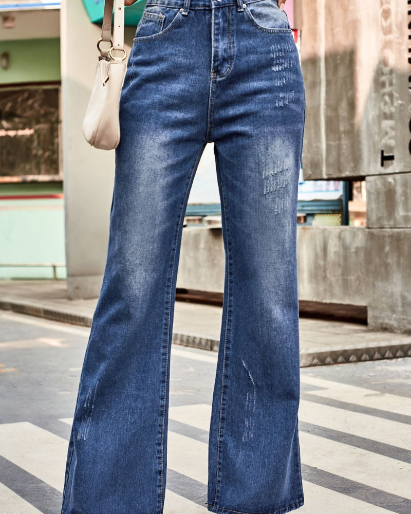 BEAUTIFUL I AM Buttoned Loose Fit Jeans with Pockets