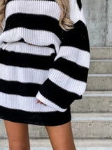 BEAUTIFUL I AM Striped Turtleneck Sweater Dress