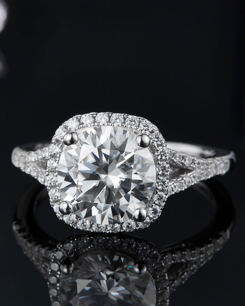 BEAUTIFUL I AM 3 Carat Moissanite Jewelry Halo Ring