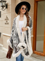 BEAUTIFUL I AM Printed Open Front Poncho