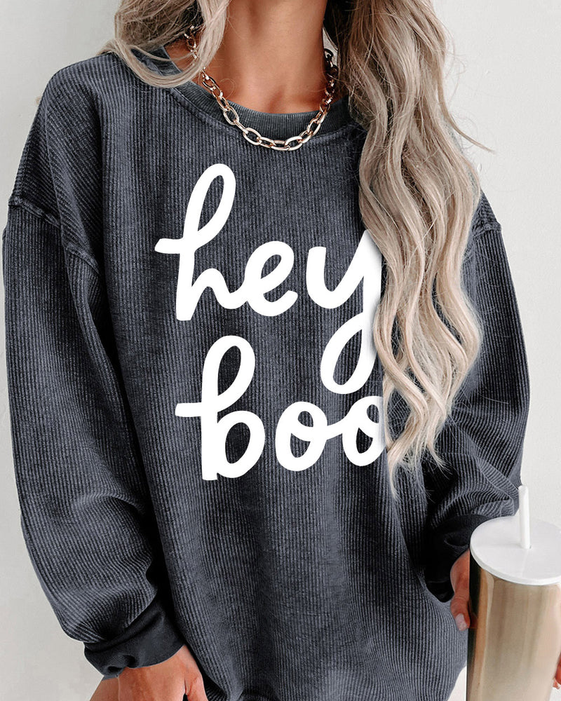 BEAUTIFUL I AM Round Neck Dropped Shoulder Graphic Sweatshirt