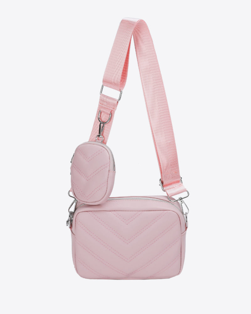 BEAUTIFUL I AM PU Leather Shoulder Bag with Small Purse