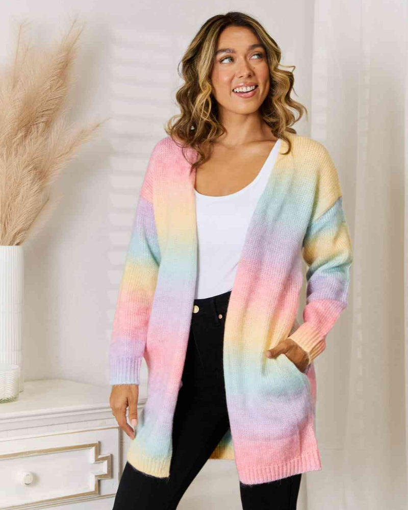BEAUTIFUL I AM Full Size Gradient Open Front Cardigan