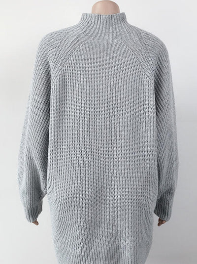 BEAUTIFUL I AM Mock Neck Dropped Shoulder Sweater Dress