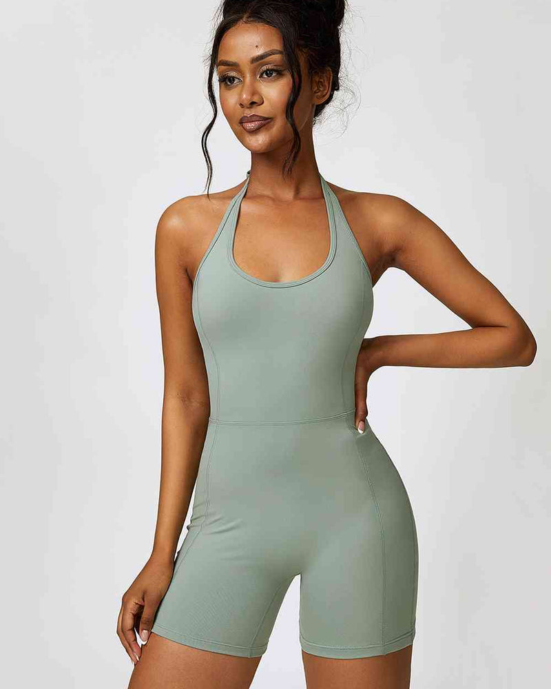BEAUTIFUL I AM Halter Neck Sports Active Wear Romper