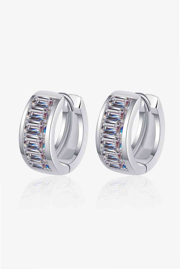 BEAUTIFUL I AM 1.8 Carat Moissanite Jewelry 925 Sterling Silver Huggie Earrings