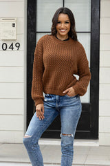 BEAUTIFUL I AM Round Neck Long Sleeve Sweater