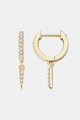 BEAUTIFUL I AM Moissanite Jewelry 925 Sterling Silver Huggie Drop Earrings