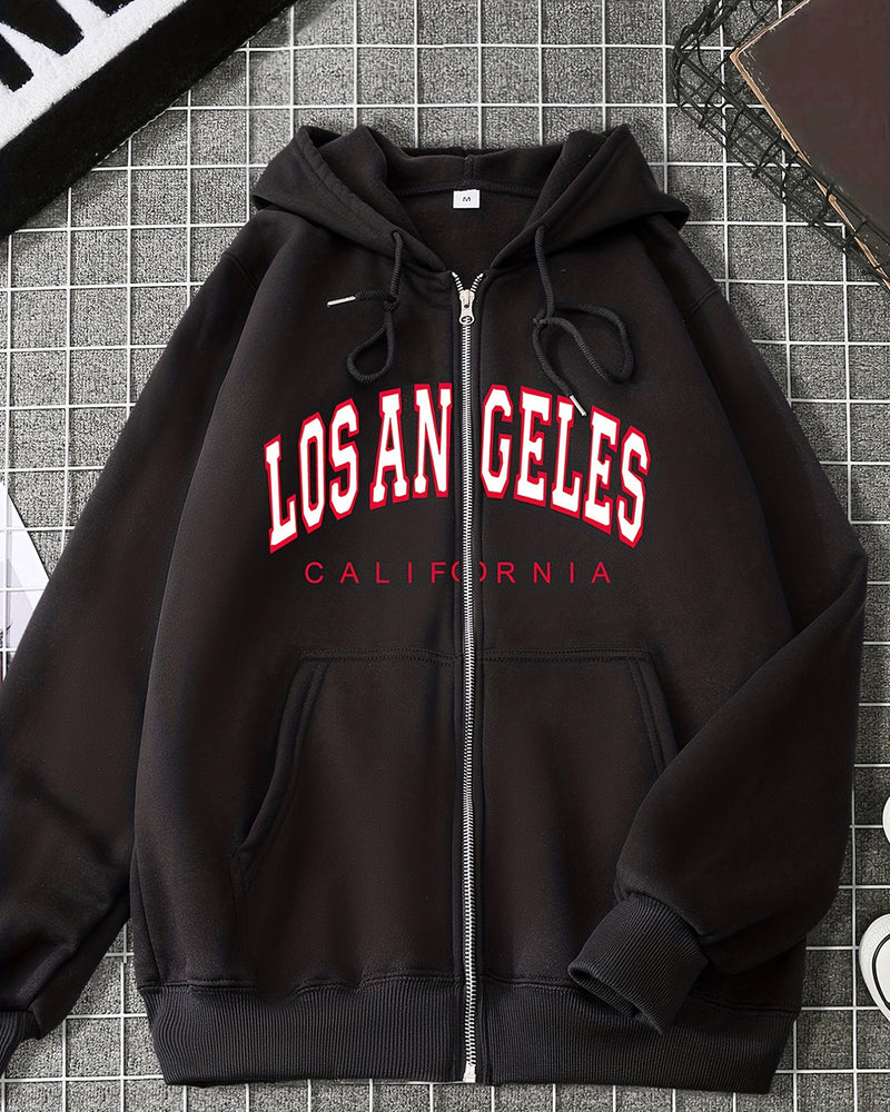 BEAUTIFUL I AM LOS ANGELES CALIFORNIA Graphic Drawstring Hoodie