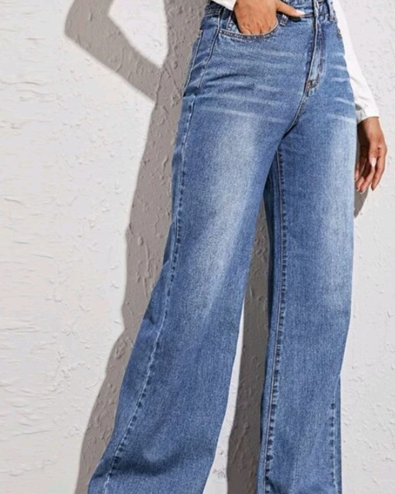 BEAUTIFUL I AM High Waist Wide Leg Jeans