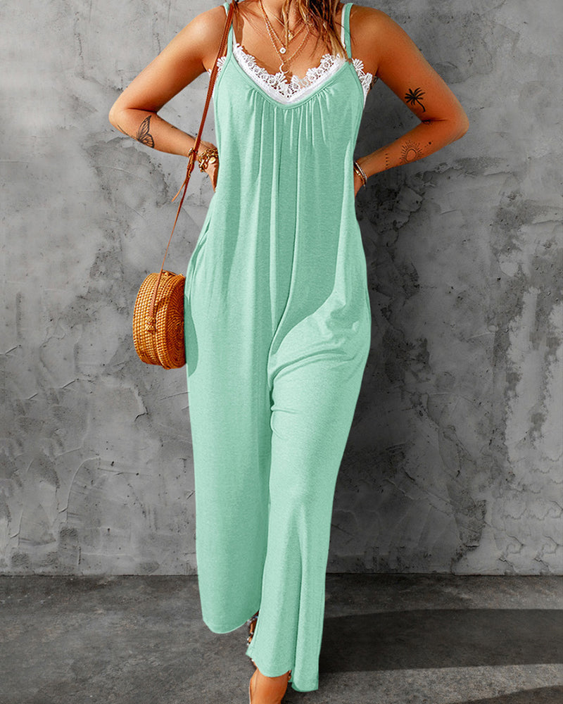 BEAUTIFUL I AM Spaghetti Strap Wide Leg Pants Jumpsuit