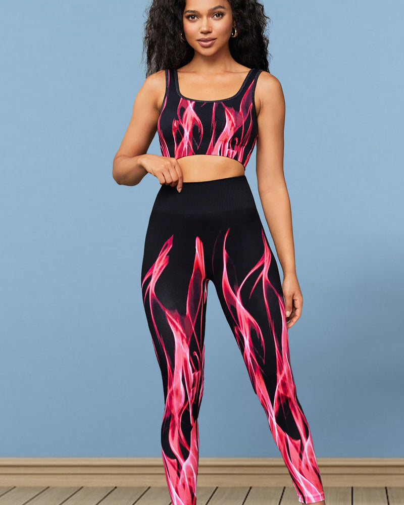 BEAUTIFUL I AM Sports Tank and Leggings Active Wear Set