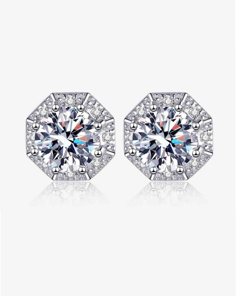BEAUTIFUL I AM 2 Carat Moissanite Jewelry 925 Sterling Silver Stud Earrings