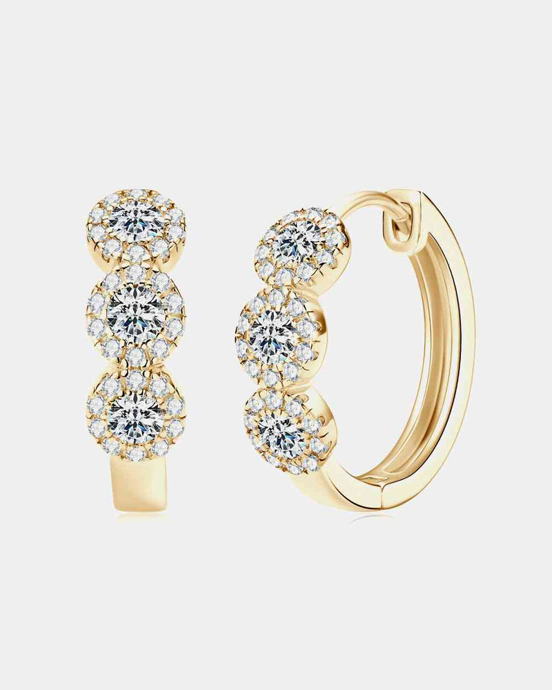 BEAUTIFUL I AM Moissanite Jewelry 925 Sterling Silver Huggie Earrings