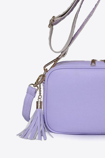 BEAUTIFUL I AM PU Leather Tassel Crossbody Bag