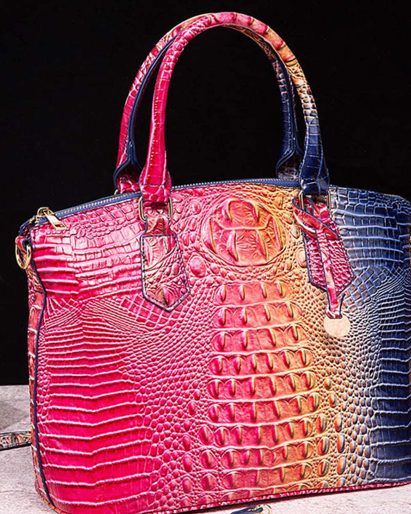 BEAUTIFUL I AM Gradient PU Leather Hand Bag