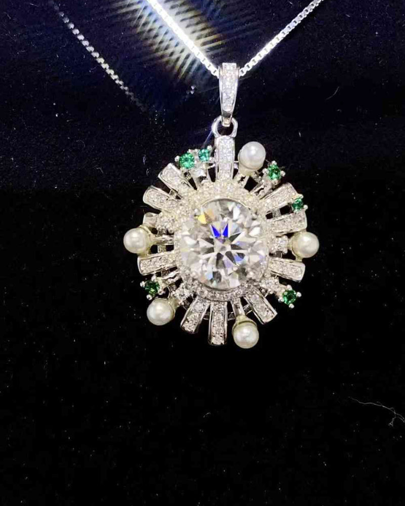 BEAUTIFUL I AM 2 Carat Moissanite Jewelry 925 Sterling Silver Necklace