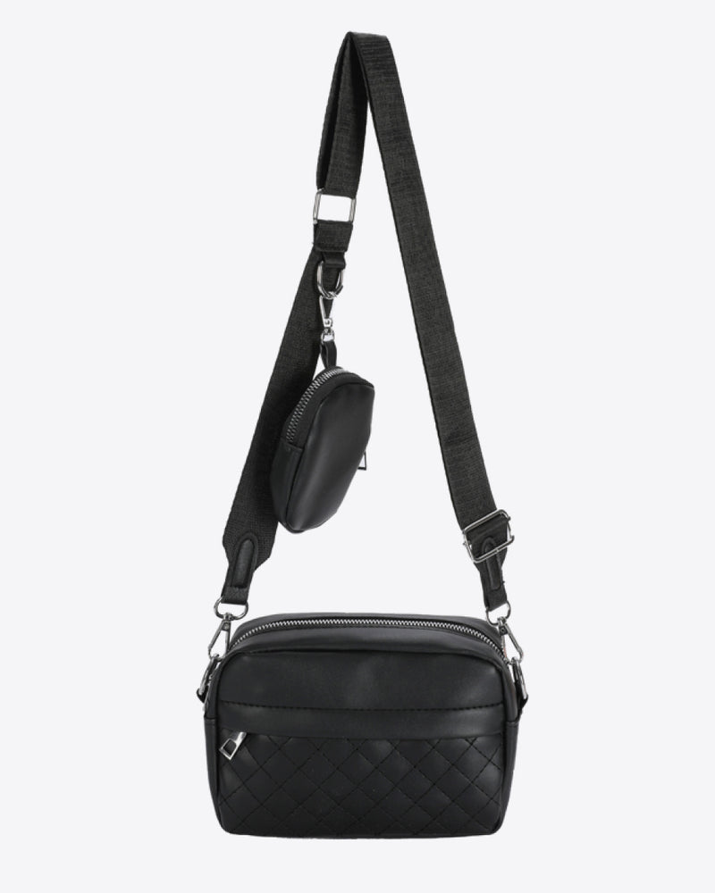BEAUTIFUL I AM PU Leather Shoulder Bag with Small Purse