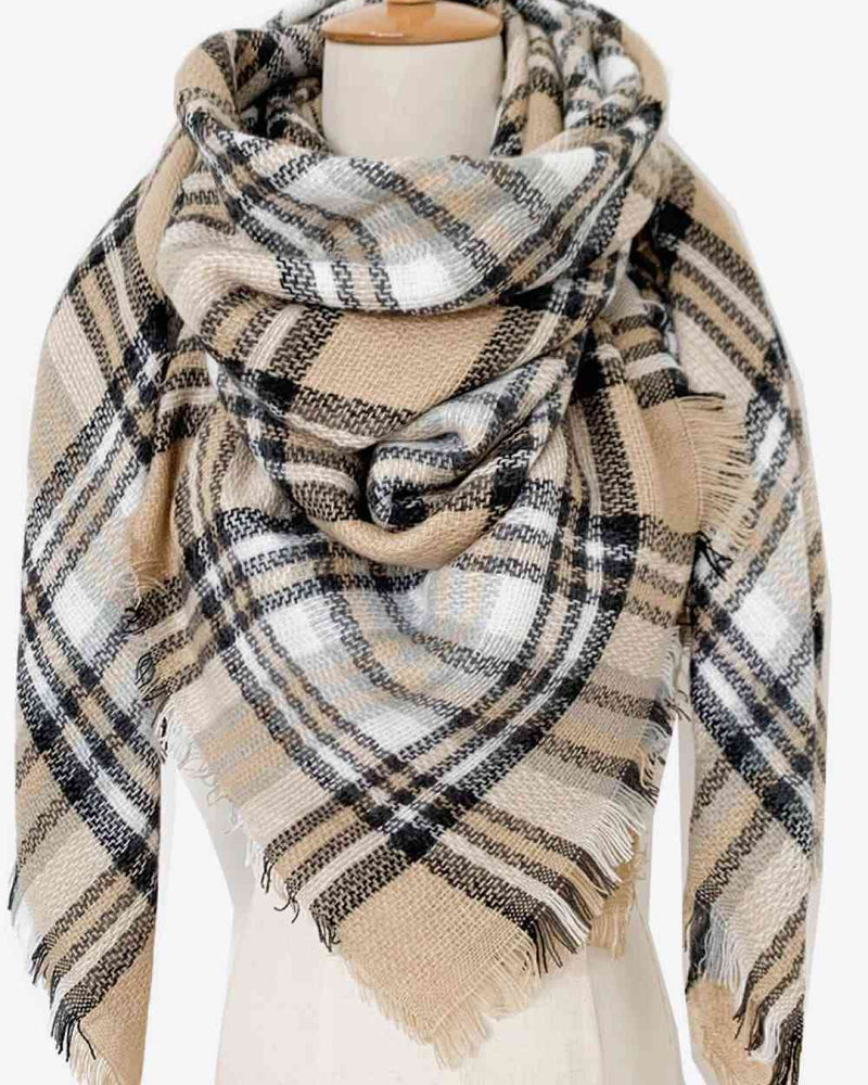 BEAUTIFUL I AM Plaid Imitation Cashmere Scarf