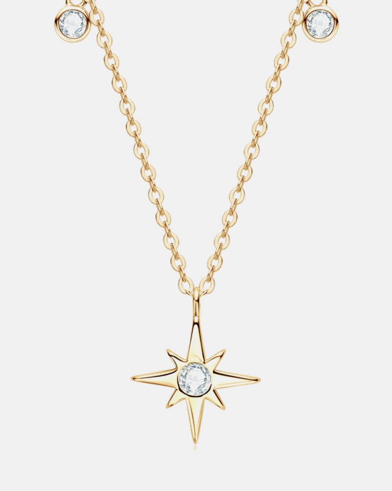 BEAUTIFUL I AM Moissanite Jewelry North Star Pendant 925 Sterling Silver Necklace