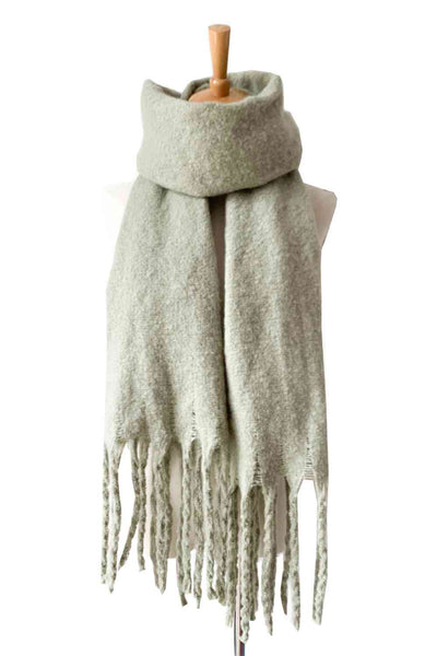 BEAUTIFUL I AM Fringe Detail Polyester Scarf