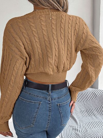 BEAUTIFUL I AM Twisted Cable-Knit V-Neck Sweater