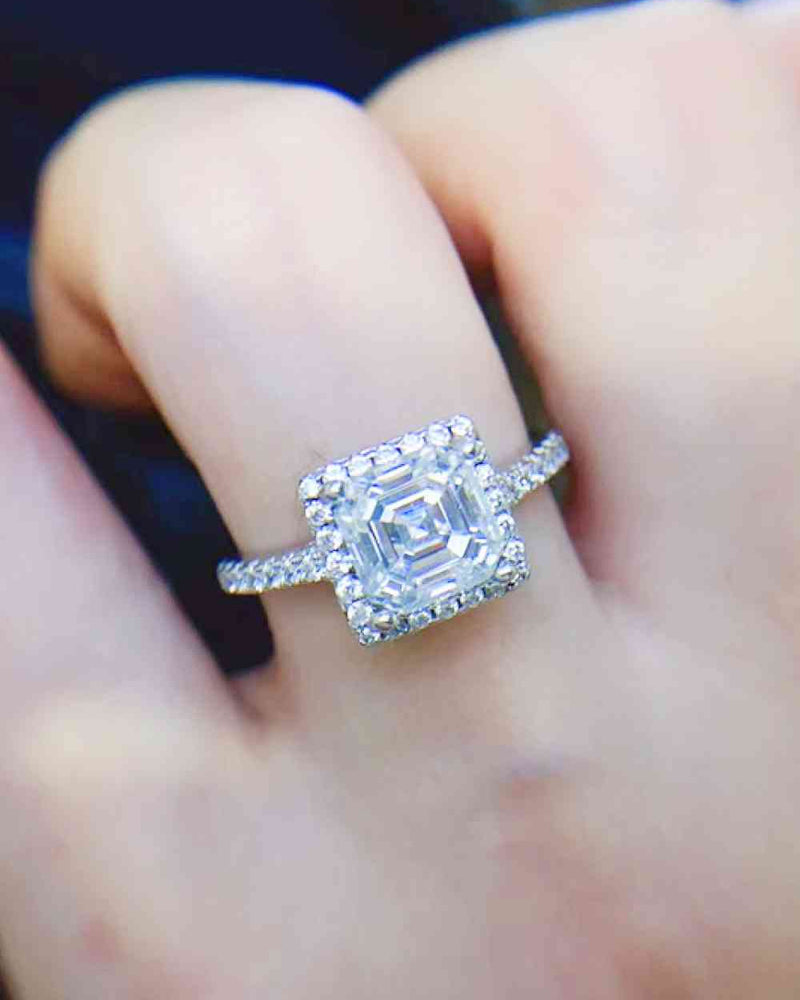 BEAUTIFUL I AM 2 Carat Moissanite Jewelry 925 Sterling Silver Ring