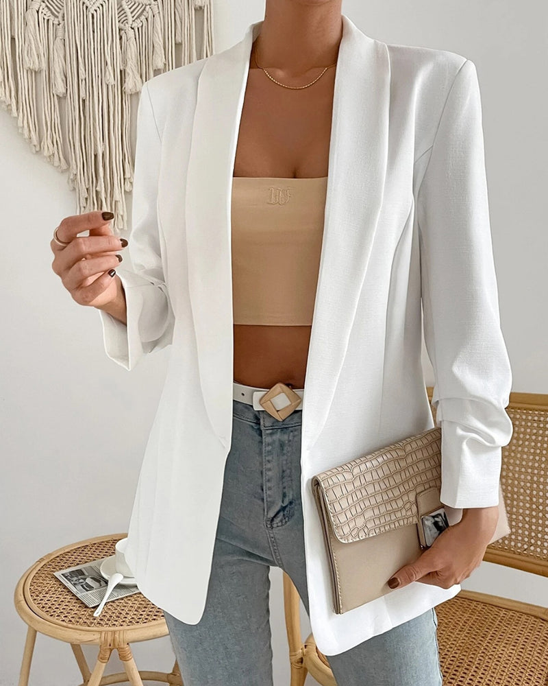 BEAUTIFUL I AM Shawl Collar Long Sleeve Blazer Jacket