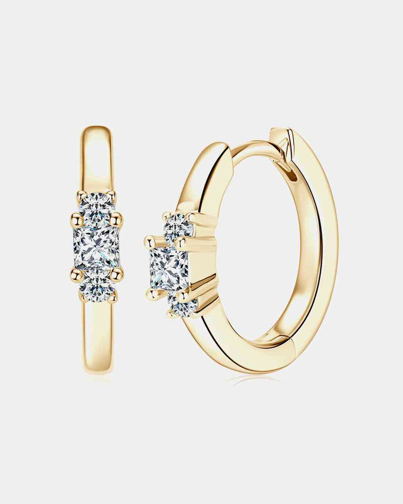 BEAUTIFUL I AM Moissanite Jewelry 925 Sterling Silver Huggie Earrings